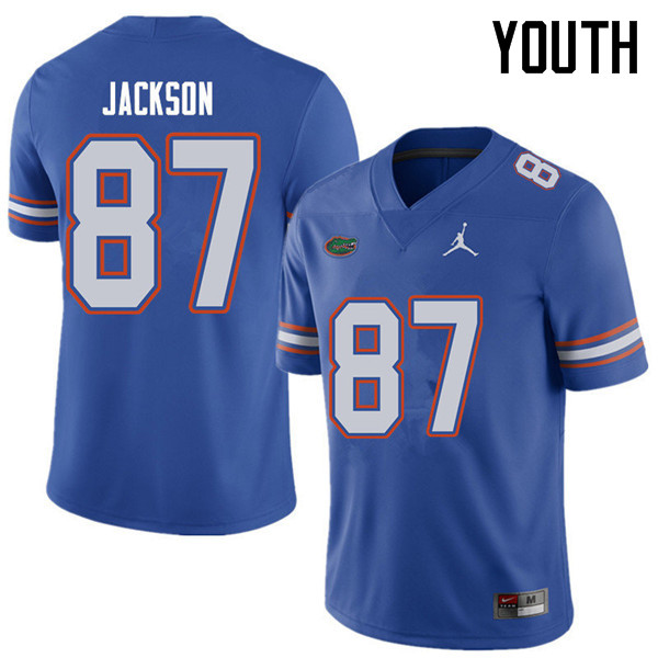 Jordan Brand Youth #87 Kalif Jackson Florida Gators College Football Jerseys Sale-Royal - Click Image to Close